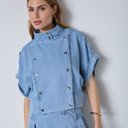 Co Couture TillyCC Vest Fade Denim