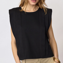 Co Couture ZelliCC Padded Pleat Top Black