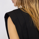 Co Couture ZelliCC Padded Pleat Top Black