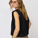 Co Couture ZelliCC Padded Pleat Top Black