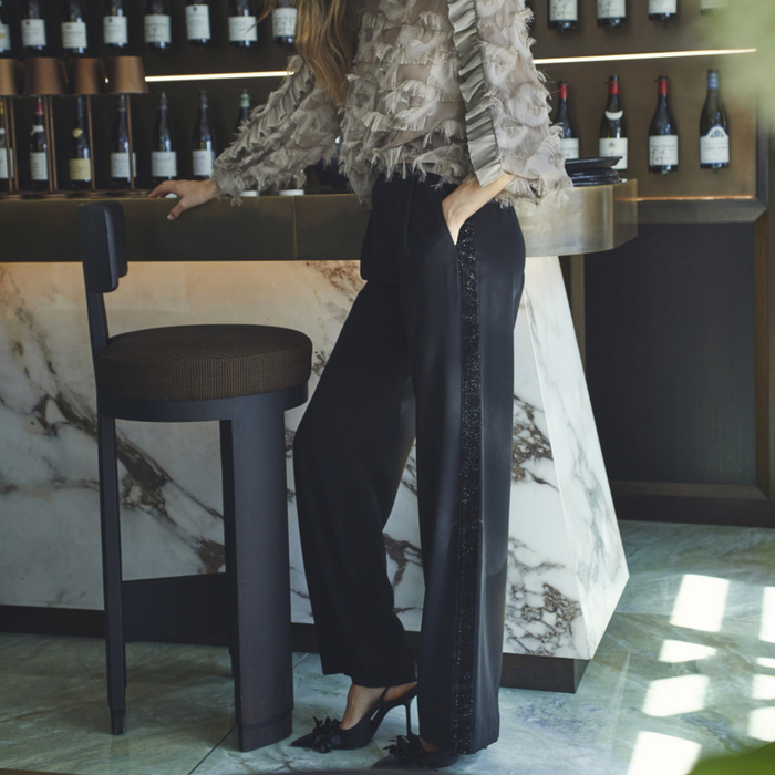 Co Couture AminaCC Logo Shimmer Pant Black