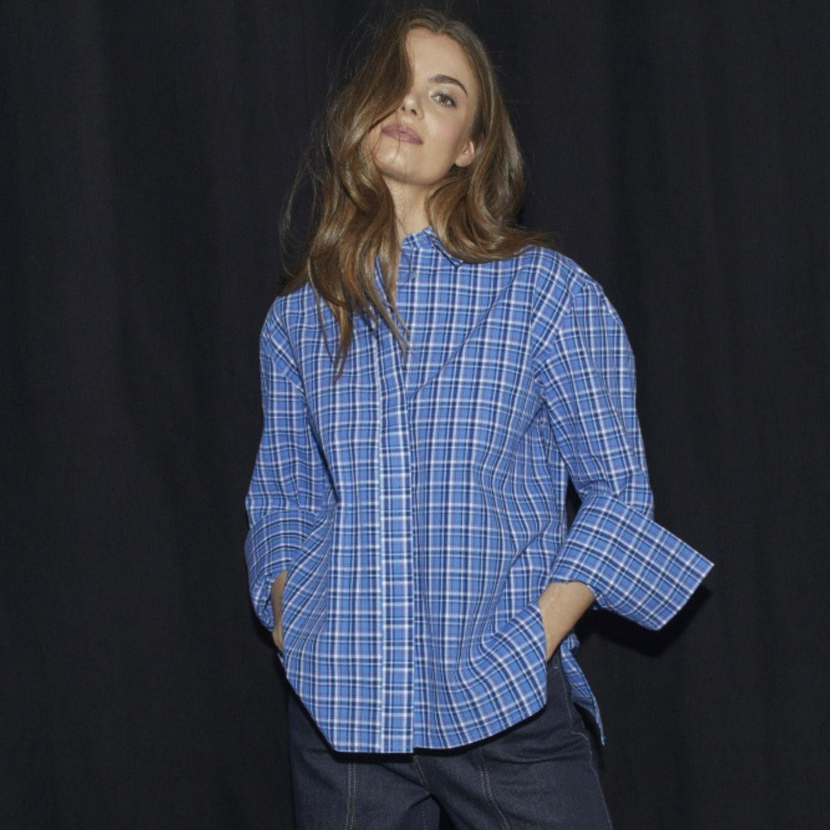 Co Couture AngelicaCC Check Shirt Blue