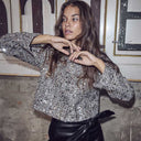 Co Couture BoucleCC Sequin Cocktail Jacket WhiteBlack - J BY J Fashion