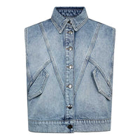 Co Couture BowieCC Denim Vest Fade Denim