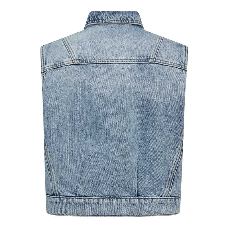 Co Couture BowieCC Denim Vest Fade Denim