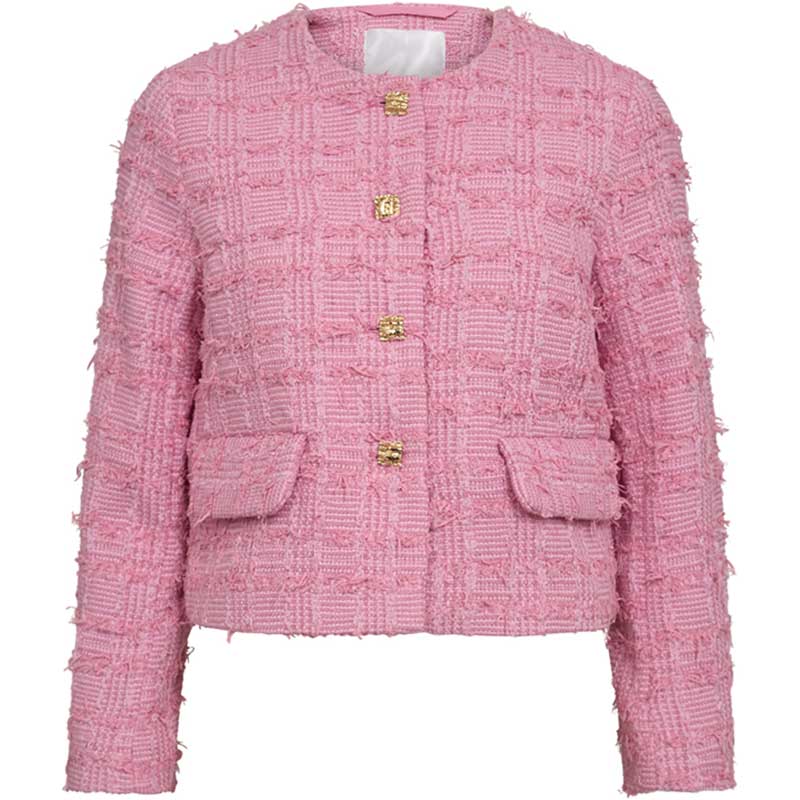 Co Couture CalaCC Check Boucle Jacket Candyfloss - J BY J Fashion