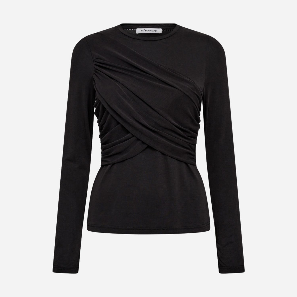 Co Couture CamillaCC Drape LS Blouse Dark Grey