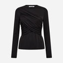 Co Couture CamillaCC Drape LS Blouse Dark Grey