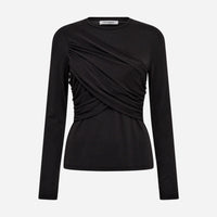 Co Couture CamillaCC Drape LS Blouse Dark Grey