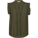 Co Couture CarynCC Frill Top Army