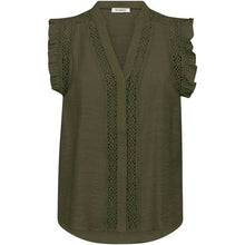 Co Couture CarynCC Frill Top Army