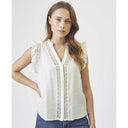 Co Couture CarynCC Frill Top Off White