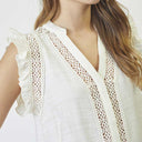Co Couture CarynCC Frill Top Off White