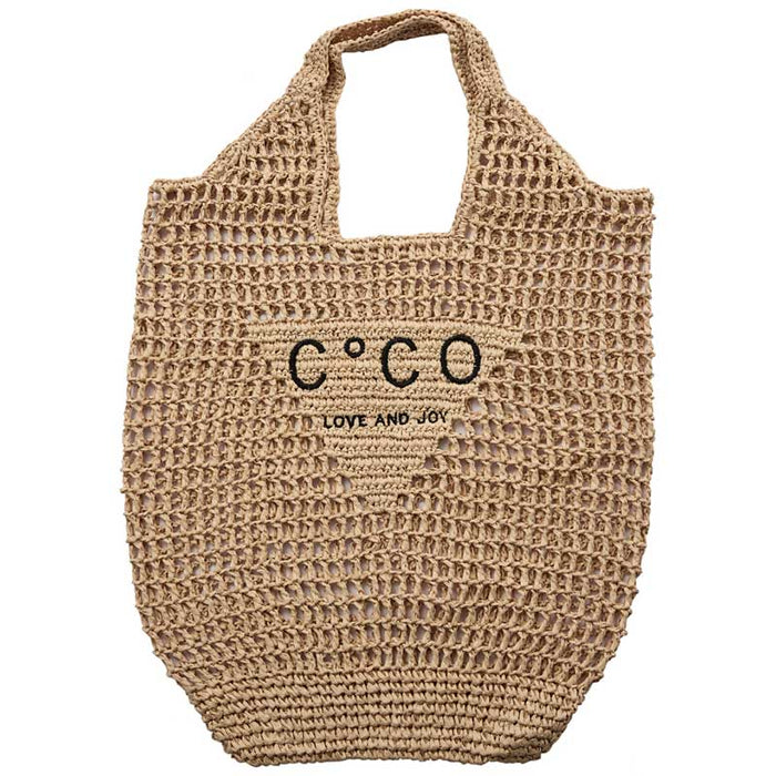 Co Couture CoCoCC Straw Tote Bag Sand - J BY J Fashion