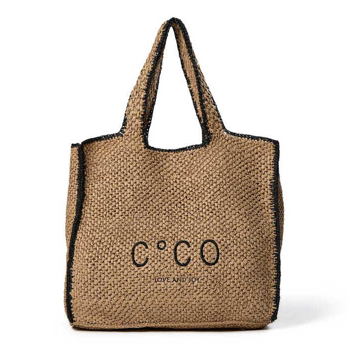 Co Couture CocoCC Straw Beach Bag Silver