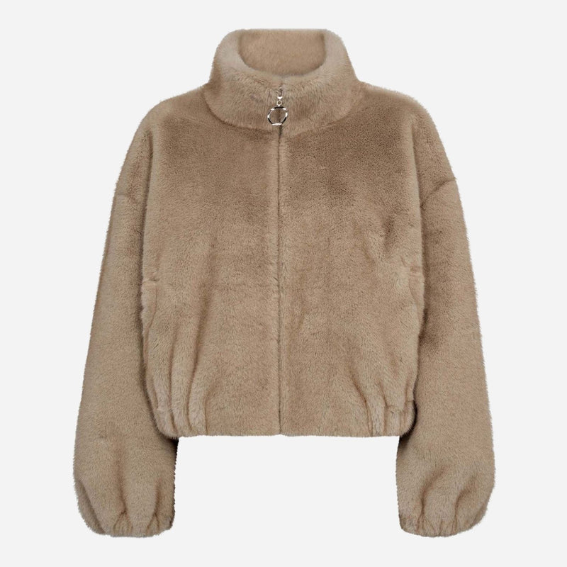 Co Couture FeraCC Faux Fur Jacket Creme