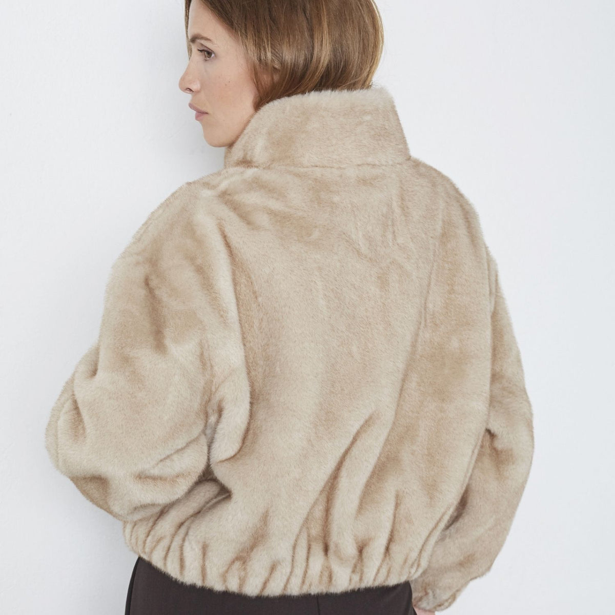 Co Couture FeraCC Faux Fur Jacket Creme