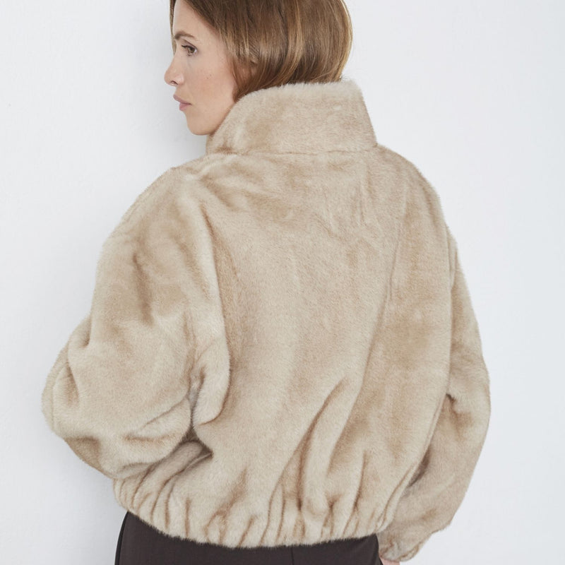 Co Couture FeraCC Faux Fur Jacket Creme