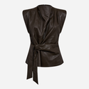 Co Couture GittCC Pleat Top Dark Brown