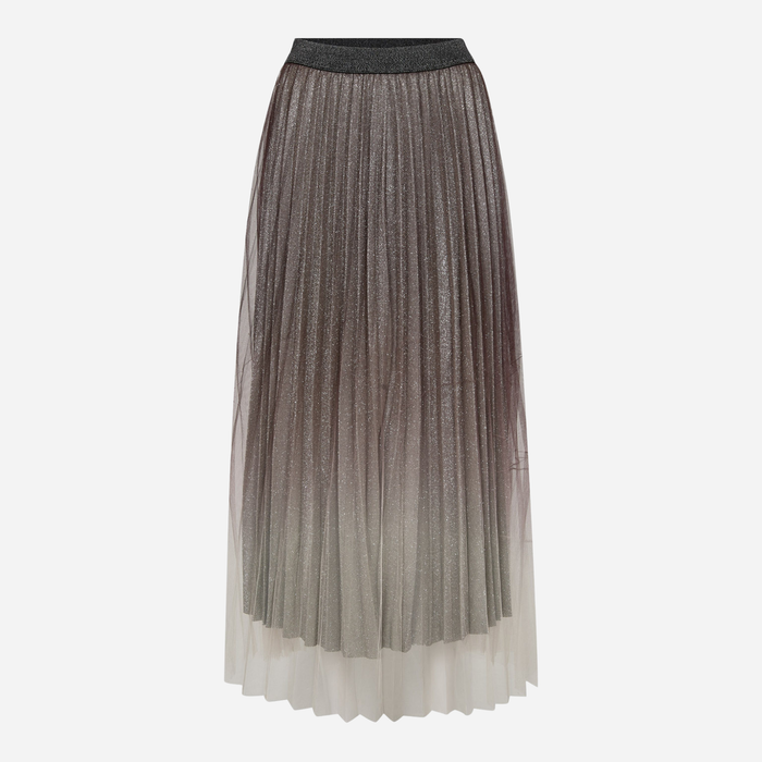 Co Couture GlitterCC Plissé Skirt Dark Brown