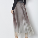 Co Couture GlitterCC Plissé Skirt Dark Brown