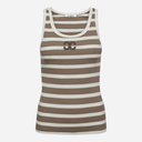 Co Couture GrannyCC Rib Emb. Tank Top OffWhite/Walnut - J BY J Fashion