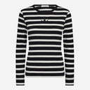 Co Couture GrannyCC Rib Emb LS Blouse OffWhite-Black