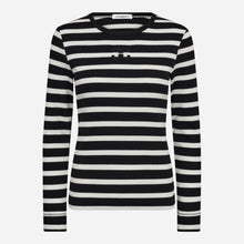 Co Couture GrannyCC Rib Emb LS Blouse OffWhite-Black