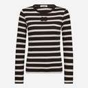 Co Couture GrannyCC Rib Emb LS Blouse OffWhite/DarkBrown