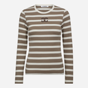 Co Couture GrannyCC Rib Emb LS Blouse OffWhite/Walnut - J BY J Fashion