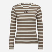 Co Couture GrannyCC Rib Emb LS Blouse OffWhite/Walnut - J BY J Fashion