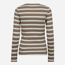 Co Couture GrannyCC Rib Emb LS Blouse OffWhite/Walnut - J BY J Fashion