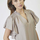 Co Couture HeraCC SS Frill Dress Walnut