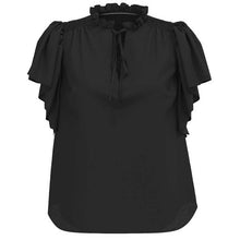 Co Couture HeraCC SS Frill Top Black - J BY J Fashion