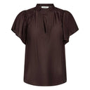 Co Couture HeraCC SS Frill Top Mocca