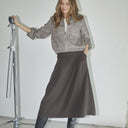 Co Couture LunaCC Pocket Pleat Skirt Dark Brown