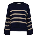 Co Couture MajaCC O-Button Stripe Knit Black - J BY J Fashion