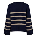 Co Couture MajaCC O-Button Stripe Knit Black - J BY J Fashion