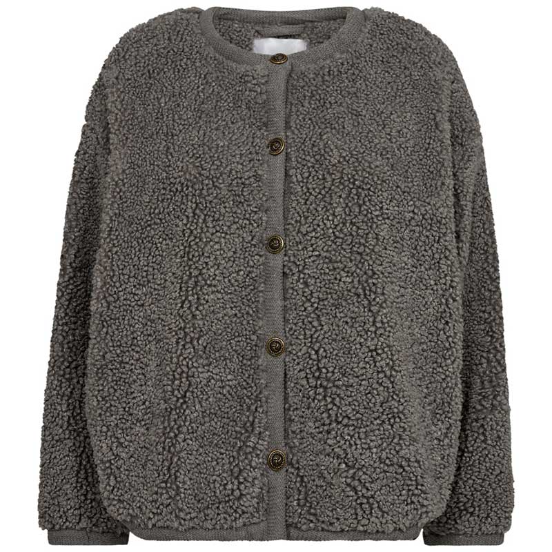 Co Couture NewCC Timmy Teddy Jacket Mid Grey - J BY J Fashion