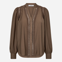 Co Couture NotisCC Lace V-Shirt Walnut - J BY J Fashion