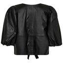 Co Couture PhoebeCC Leather Bow Blouse Black - J BY J Fashion