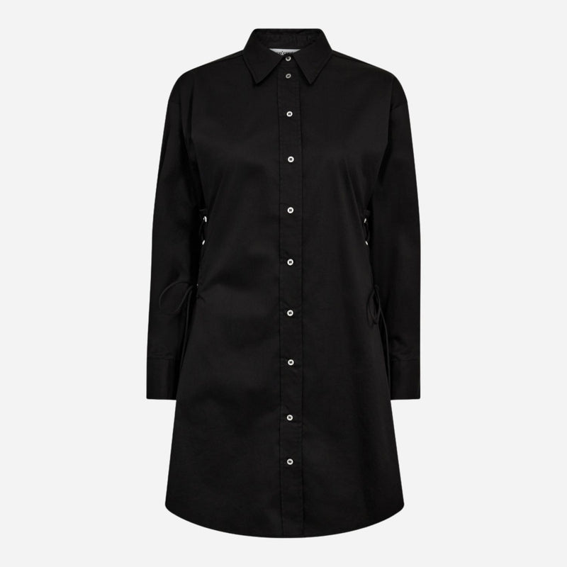 Co Couture PoppyCC Eyelet Tie Shirt Dress Black