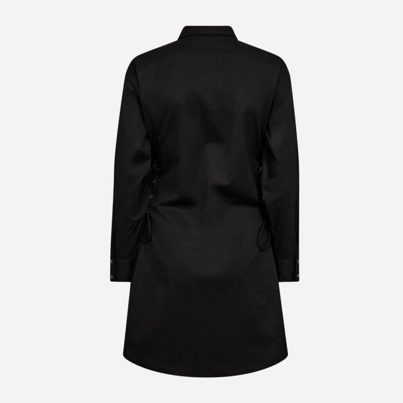 Co Couture PoppyCC Eyelet Tie Shirt Dress Black