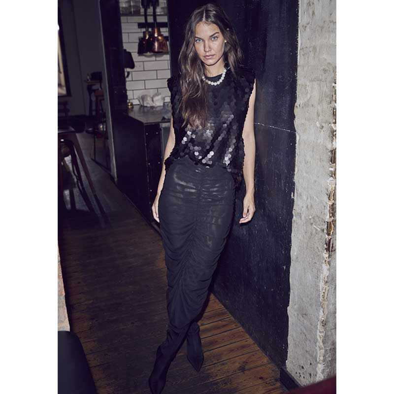 Co Couture ReaganCC Ruched Skirt Black - J BY J Fashion