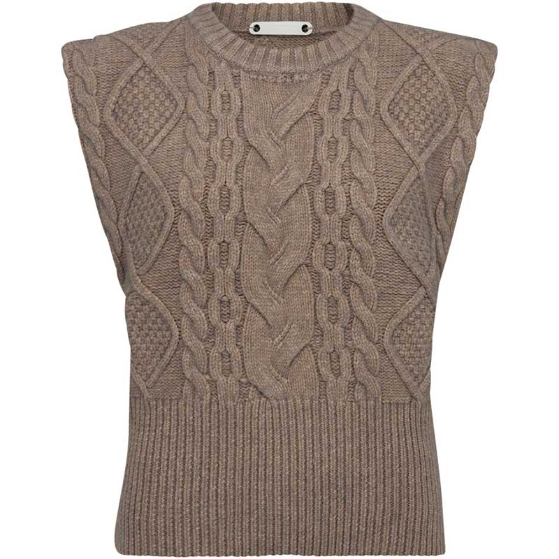 Co Couture RowCC Cable Zip Vest Champagne