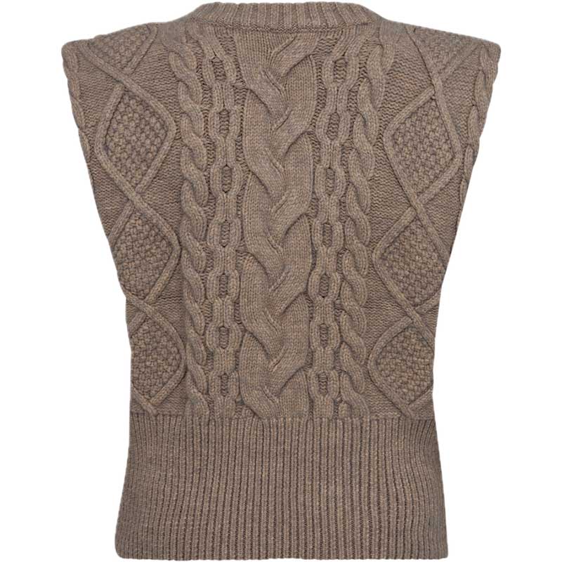 Co Couture RowCC Cable Zip Vest Champagne