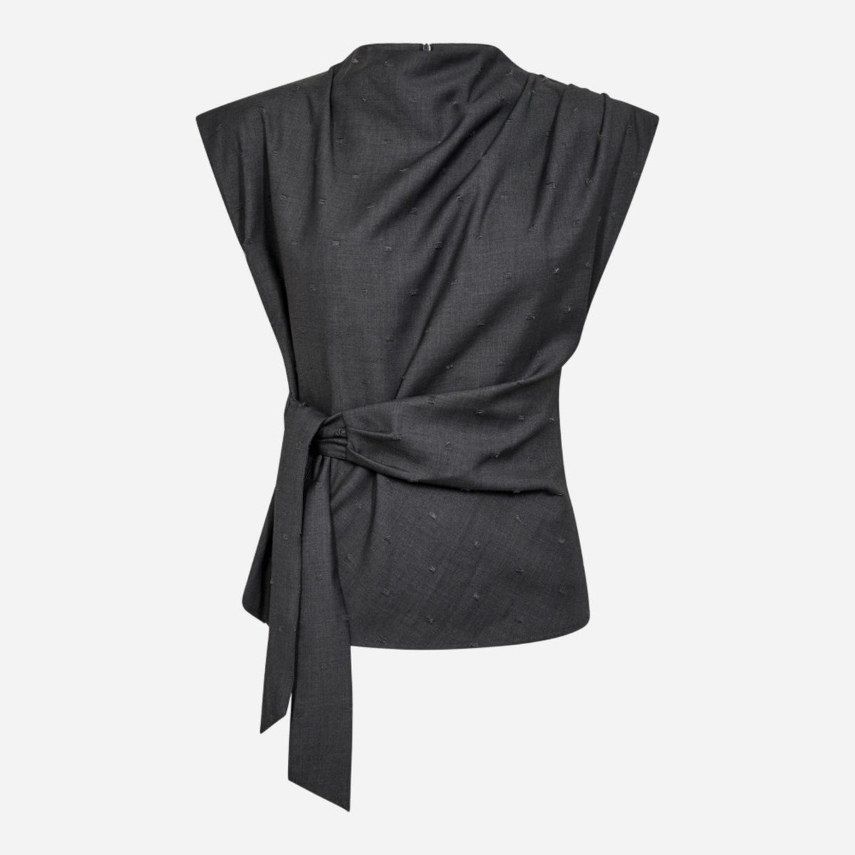 Co Couture SagaCC Pleat Top Mid Grey