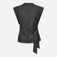 Co Couture SagaCC Pleat Top Mid Grey
