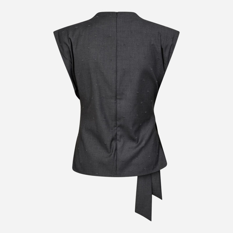Co Couture SagaCC Pleat Top Mid Grey