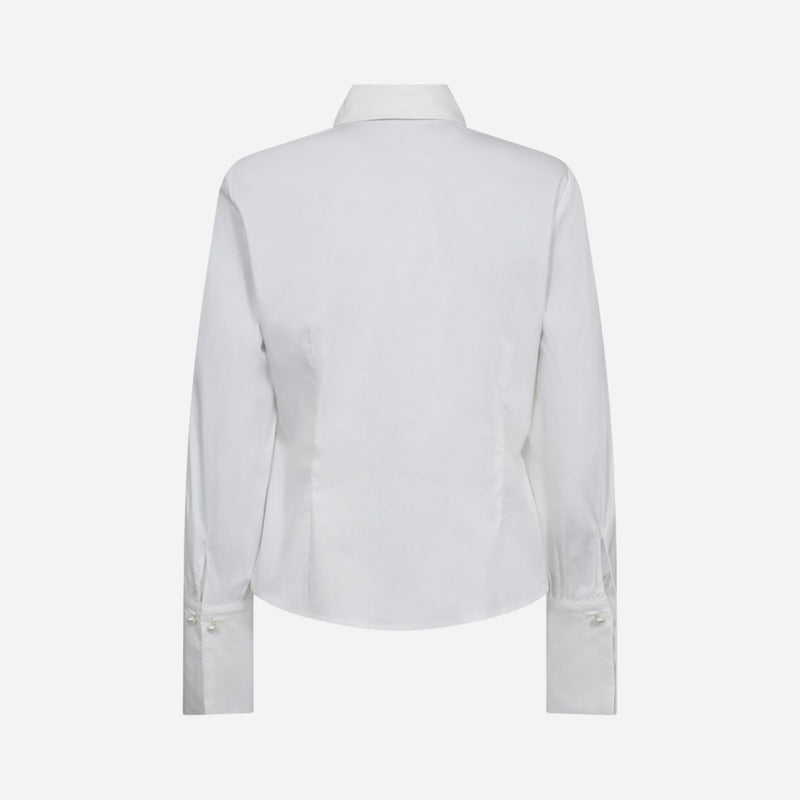 Co Couture SannaCC Pearl Cuff Shirt White